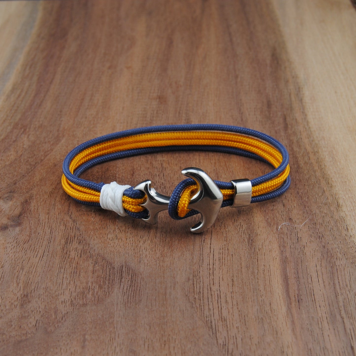 The Nashville Hockey Pride (Nashville Predators) - Navy and Gold Paracord Bracelet with Stainless Anchor Clasp