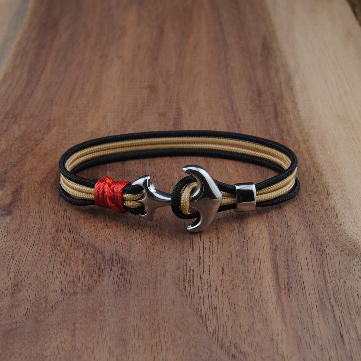 The Vegas Hockey Pride (Vegas Golden Knights) - Black and Gold Paracord Bracelet with Stainless Anchor Clasp