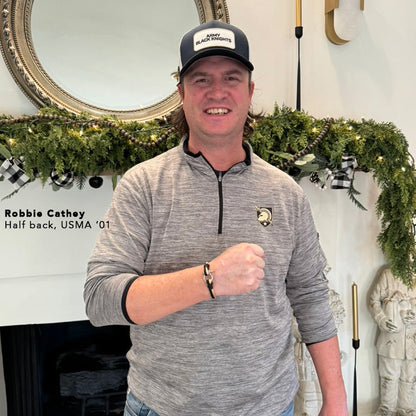 The Black Knight (Army/West Point) - Black and Gold Paracord Bracelet with Stainless D-Shackle