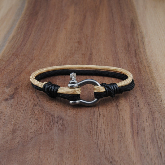 The Colorado Pride - Black and Gold Paracord Bracelet with Stainless D-Shackle