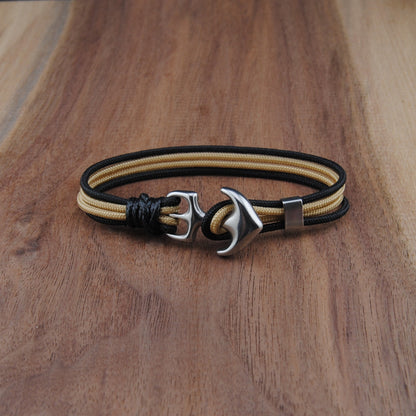 The Gold Trans Am - Black and Gold Paracord Bracelet with Stainless Anchor Clasp
