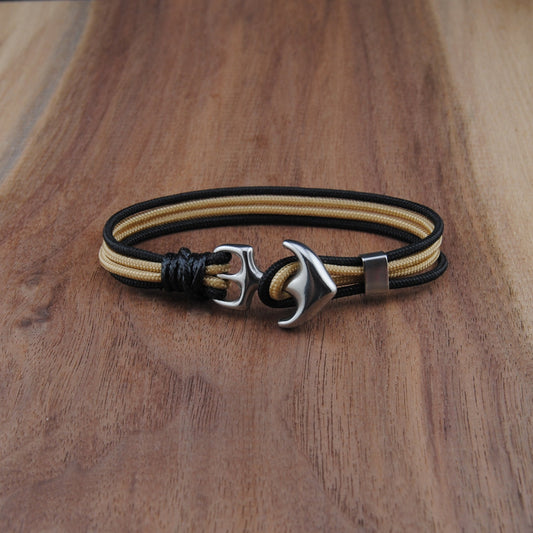 The Gold Trans Am - Black and Gold Paracord Bracelet with Stainless Anchor Clasp