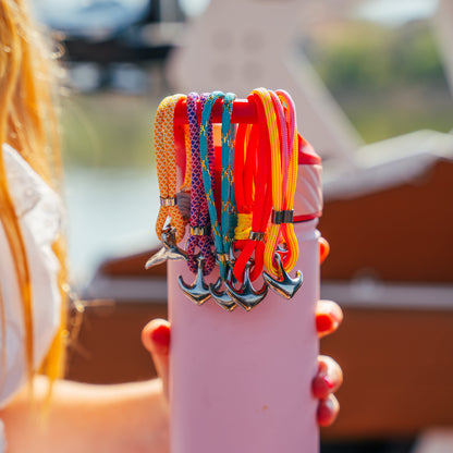 The Dawn Breaker - Turquoise/Gold Metallic Paracord Bracelet with Stainless Fishtail Clasp