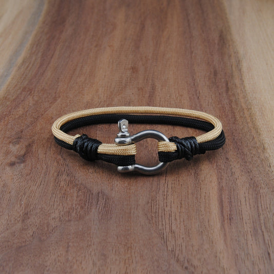 The Wake Forest Pride - Black and Gold Paracord Bracelet with Stainless D-Shackle
