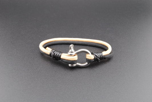 The Demon Deacon - Black and Gold Paracord Bracelet with Stainless D-Shackle