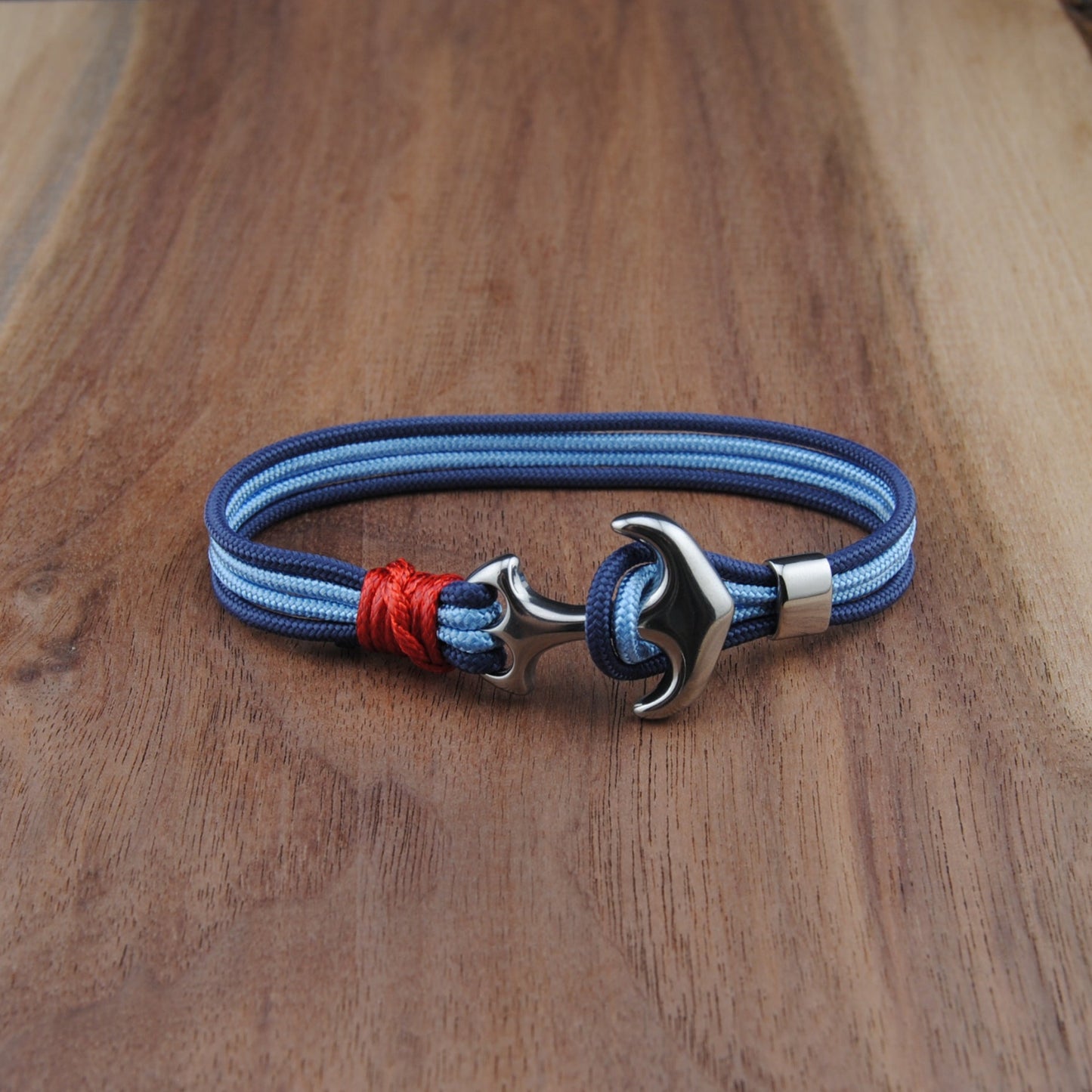 The Seattle Hockey Pride (Seattle Kraken) - Navy and Blue Paracord Bracelet with Stainless Anchor Clasp