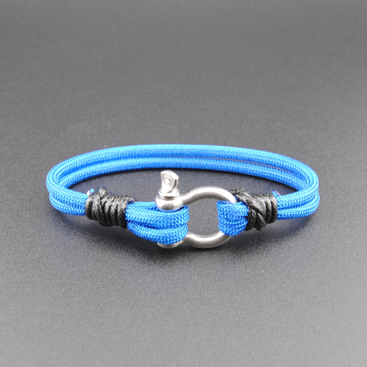 The You're My Boy Blue! - Blue Paracord Bracelet with Stainless D-Shackle