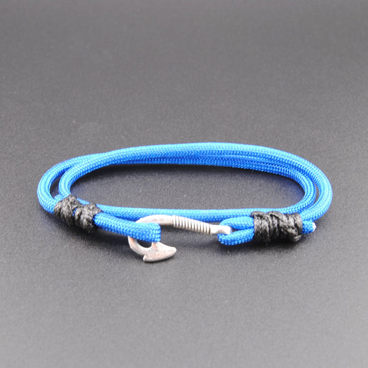 The You're My Boy Blue! - Blue Paracord Double Wrap Bracelet with Hook Closure